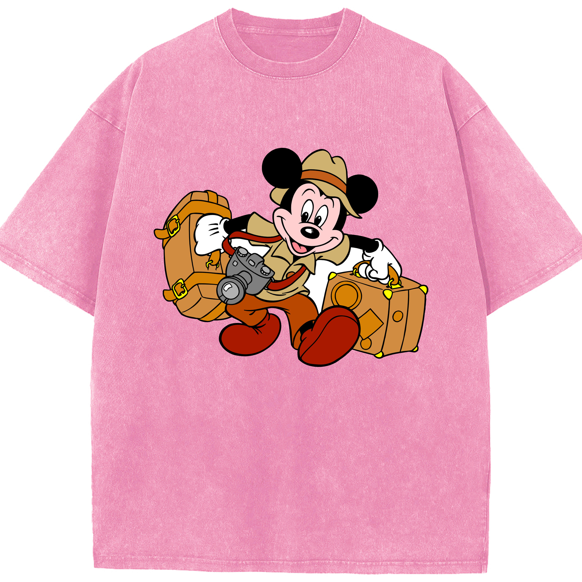（画像用） ミッキーマウス Mickey Mouse 綿100% ヴィンテージ風 半袖Tシャツ（フロントプリント）